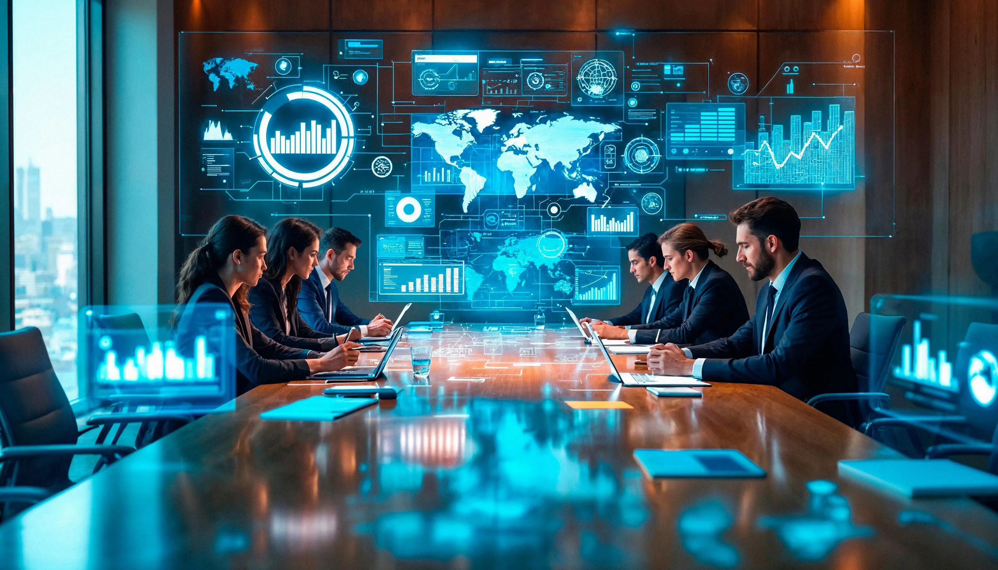 An executive team reviewing where AI changes the business, against real numbers